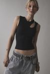 Thumbnail View 3: UO Cleo Asymmetrical Cutout Cropped Tank Top