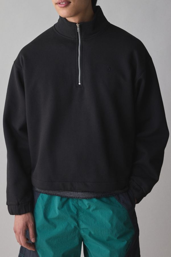 Slide View: 1: Standard Cloth Jump Shot Quarter Zip Pullover Sweatshirt