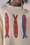 Thumbnail View 2: BDG Kurt Fish Graphic Distressed Sweater