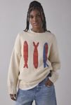 Thumbnail View 1: BDG Kurt Fish Graphic Distressed Sweater