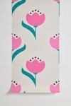 Thumbnail View 2: ShowMeMars Vintage Pink Fabric Tulips Removable Wallpaper