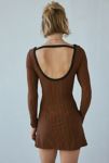 Thumbnail View 2: UO Tashie Ribbed Knit Open Back Long Sleeve Mini Dress