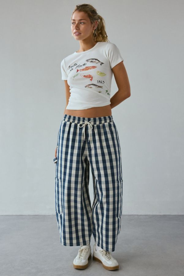 Slide View: 1: Pantalon Ample Court en Toile Eva BDG