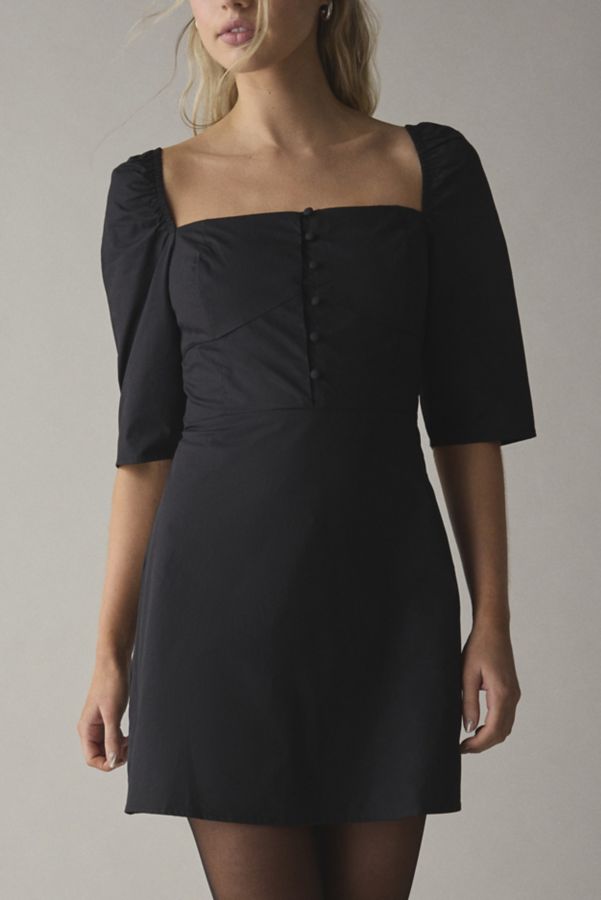 Slide View: 2: Glamorous Black Square Neck Mini Dress