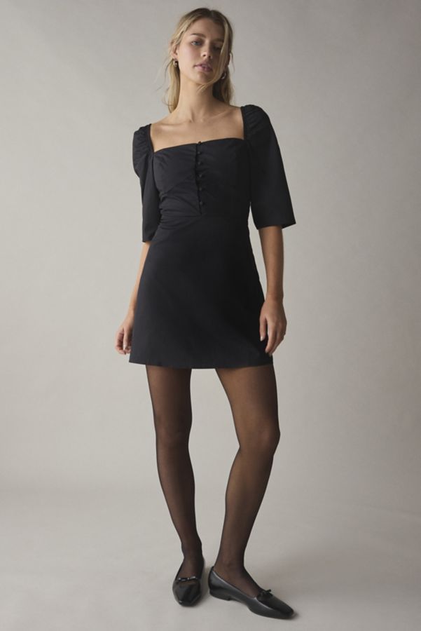 Slide View: 1: Glamorous Black Square Neck Mini Dress