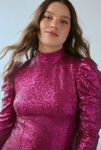 Thumbnail View 3: Glamorous Pink Sequin Mockneck Long Sleeve Mini Dress