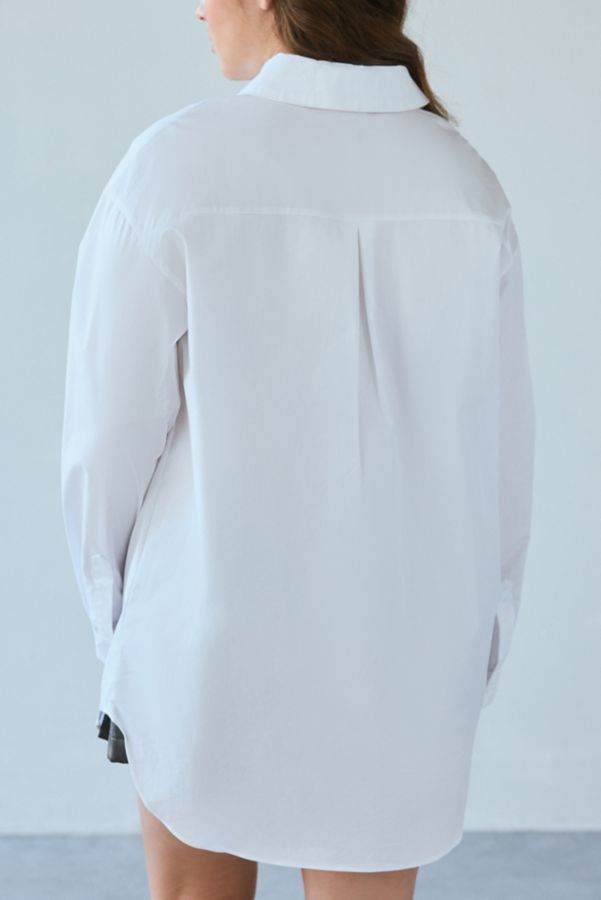 Slide View: 3: Glamorous White Button-Down Shirt Mini Dress