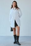 Thumbnail View 1: Glamorous White Button-Down Shirt Mini Dress