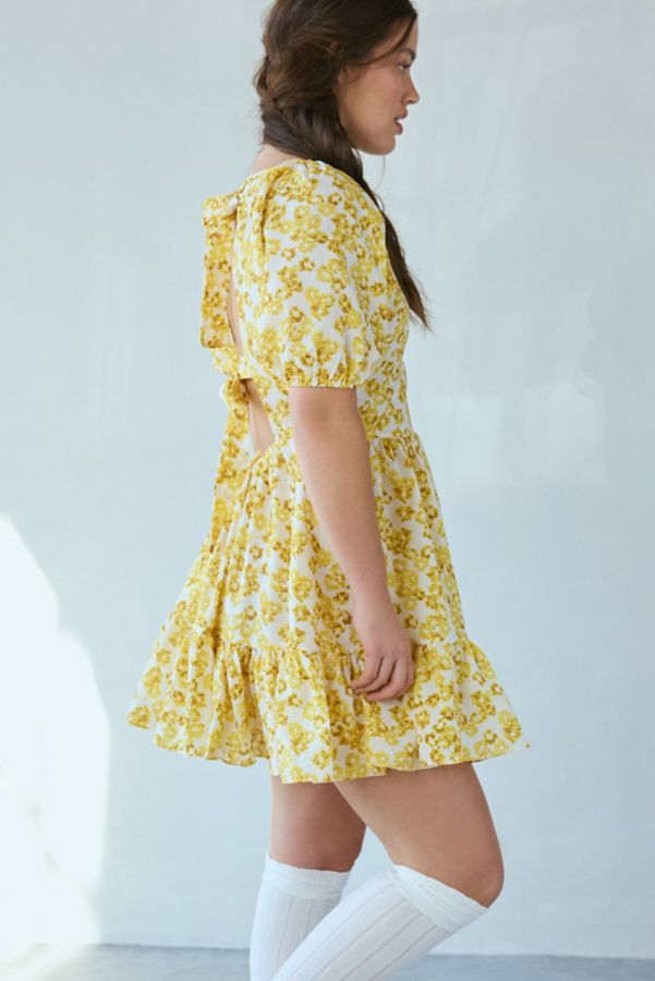 Slide View: 4: Glamorous Daisy Floral Tie-Back Mini Dress