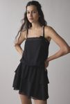 Thumbnail View 1: Motel Wasinah Tiered Chiffon Lace Trim Mini Dress