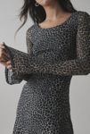 Thumbnail View 3: Motel Sartika Giraffe Print Mesh Bell Sleeve Mini Dress