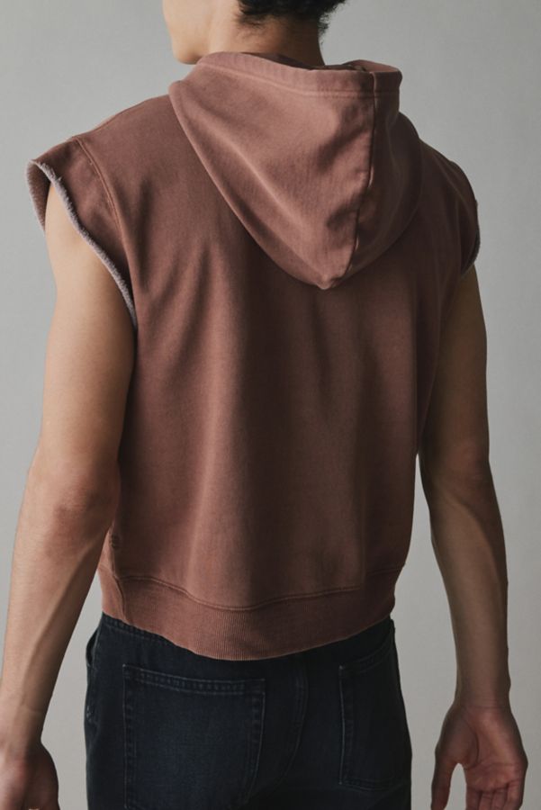 Slide View: 3: BDG Bonfire Cutoff Cropped Hoodie Sweatshirt