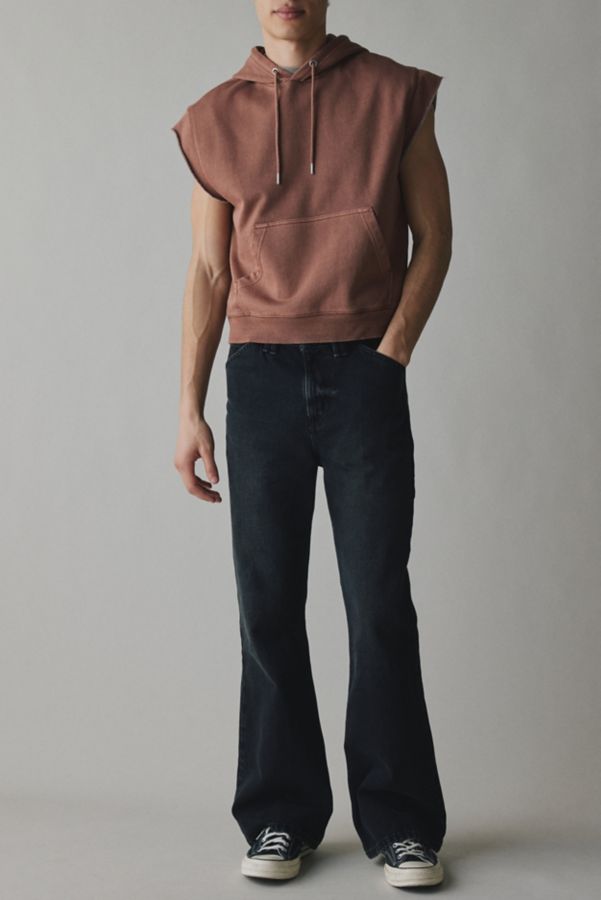 Slide View: 4: BDG Bonfire Cutoff Cropped Hoodie Sweatshirt