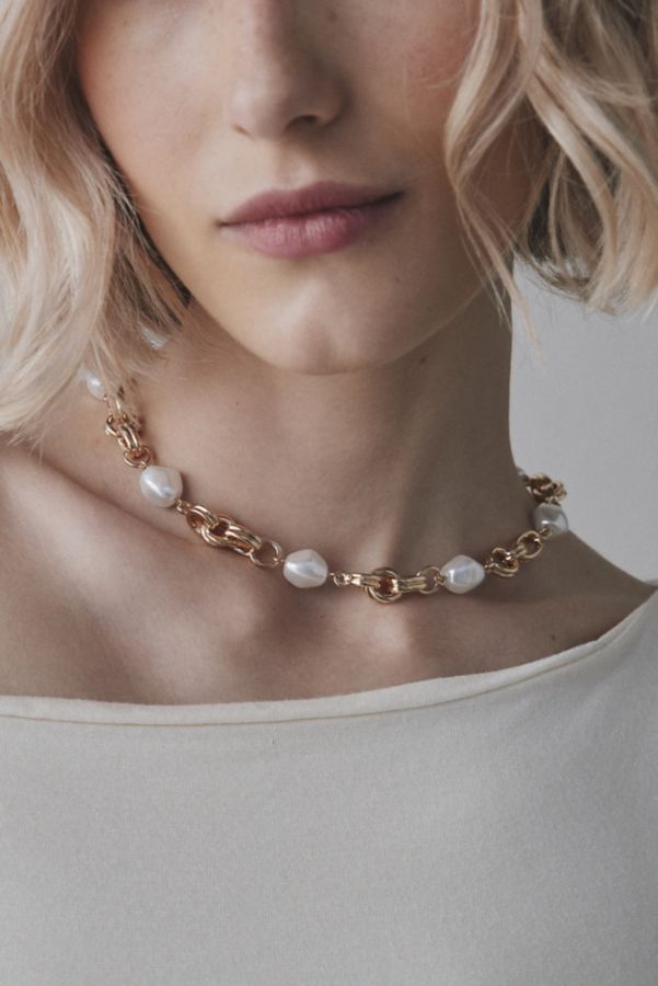 Slide View: 1: Napoli Pearl Chain Necklace