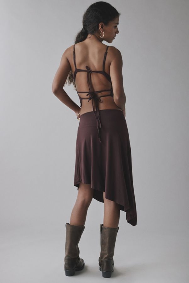 Slide View: 4: UO Sasha Open-Back Tank Top + Asymmetric Midi Skirt Knit Set