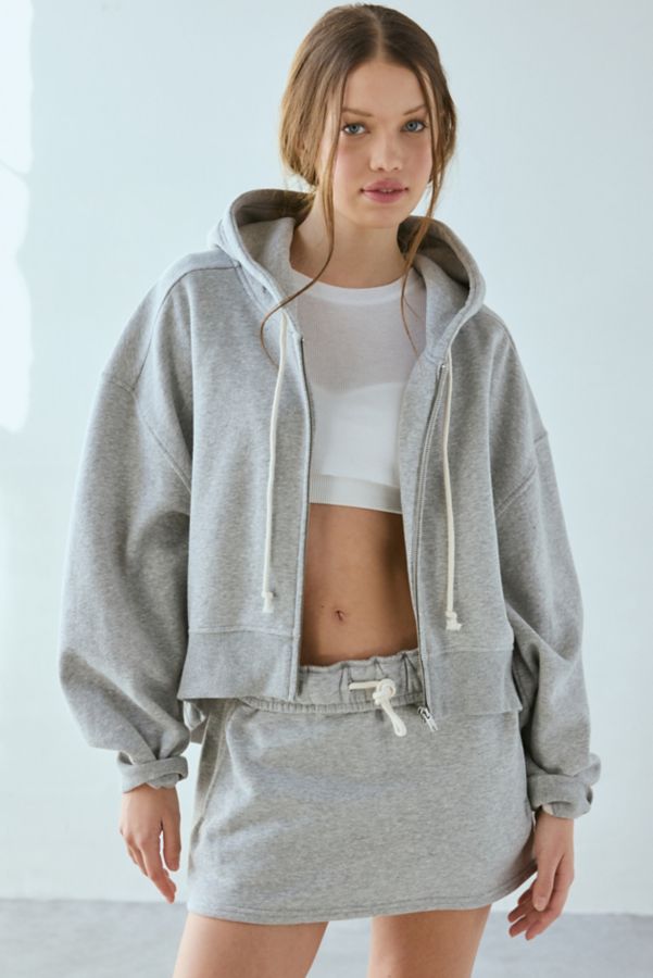 Slide View: 1: Out From Under Hoxton Cropped Zip-Up Hoodie Sweatshirt