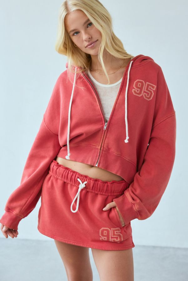 Slide View: 1: Out From Under Hoxton Cropped Zip-Up Hoodie Sweatshirt