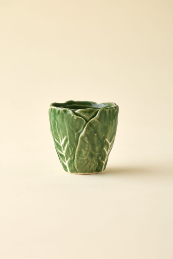 Slide View: 3: Cabbage Shape 3” Ceramic Planter