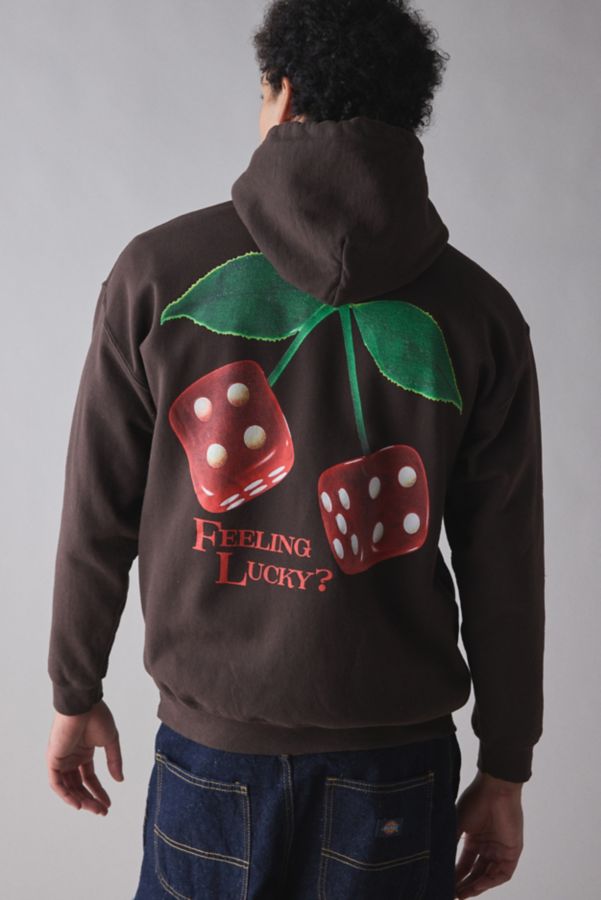 Slide View: 1: Feeling Lucky Dice Graphic Hoodie Sweatshirt