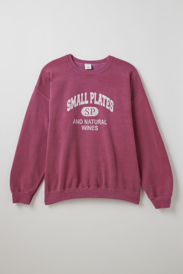 Slide View: 2: Small Plates Varsity Graphic Crew Neck Sweatshirt