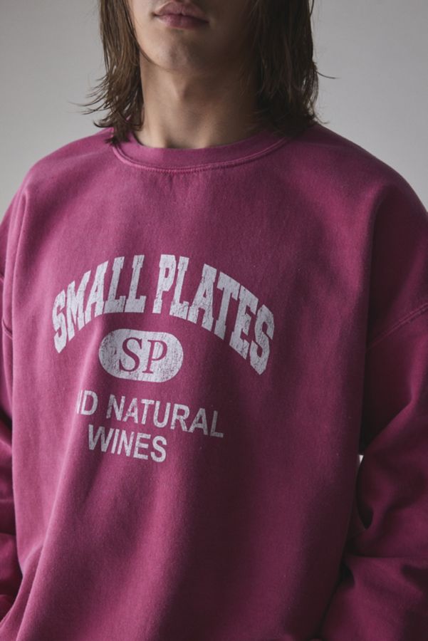 Slide View: 5: Small Plates Varsity Graphic Crew Neck Sweatshirt