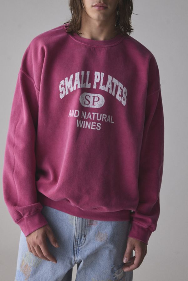 Slide View: 1: Small Plates Varsity Graphic Crew Neck Sweatshirt