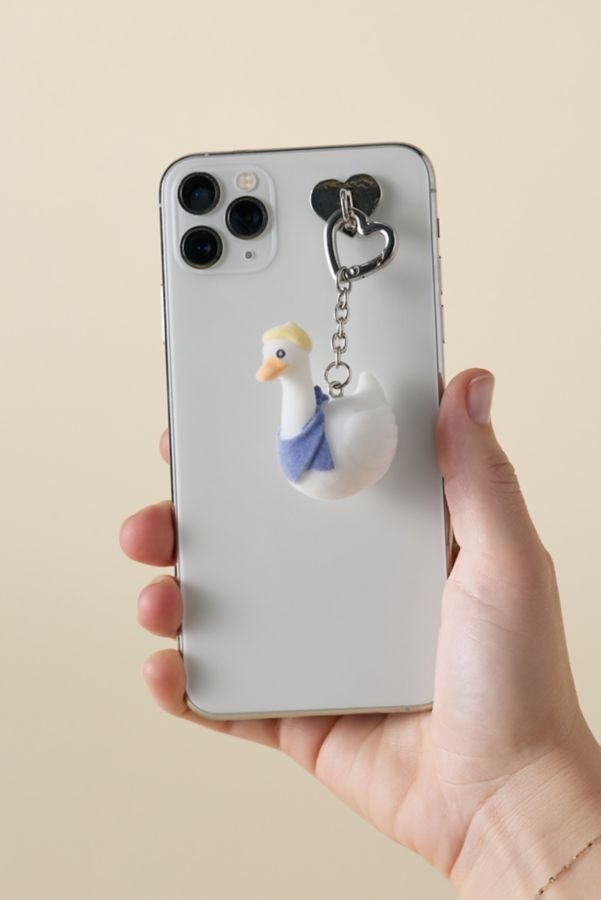 Slide View: 2: Beret Goose Textural Flocked Keychain