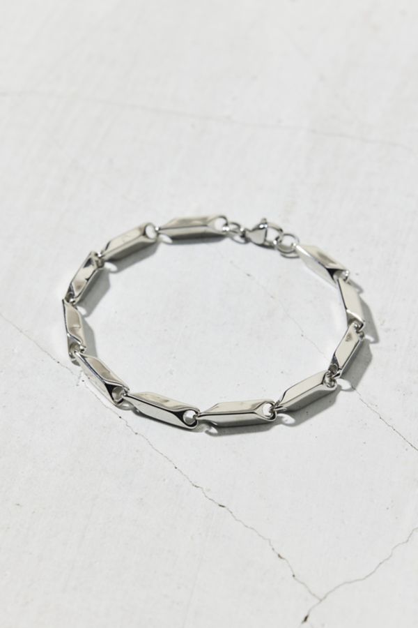 Slide View: 1: Angular Stainless Steel Chain Bracelet