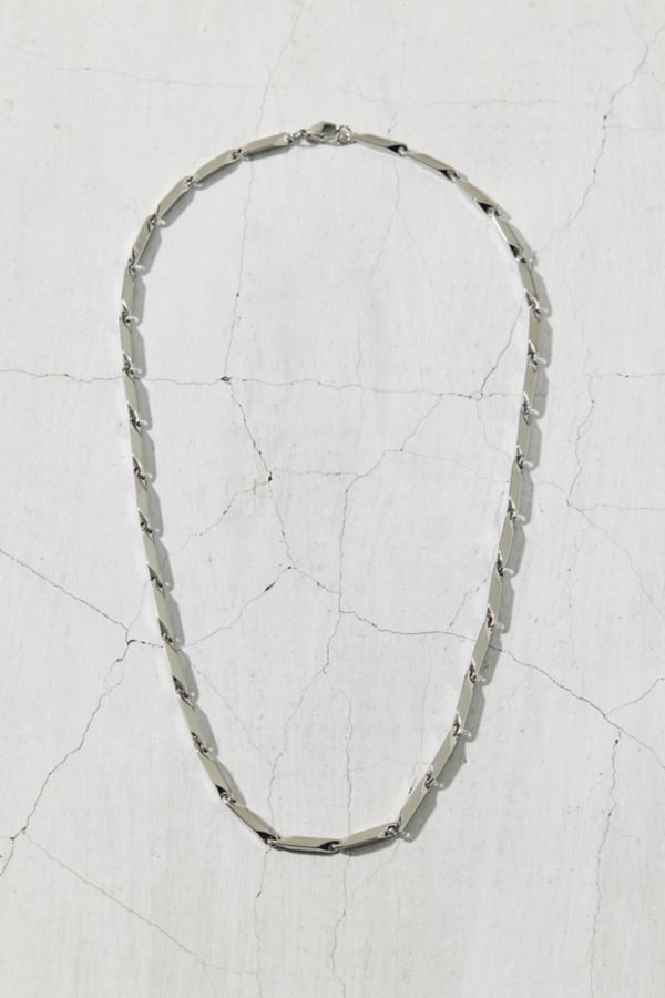 Slide View: 1: Angular Stainless Steel Chain Necklace