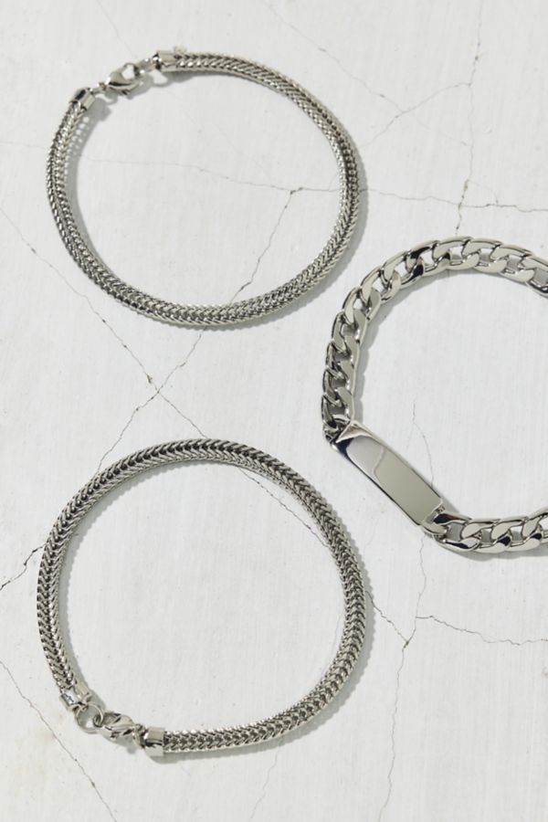 Slide View: 2: Essential Stainless Steel Chain Bracelet Set