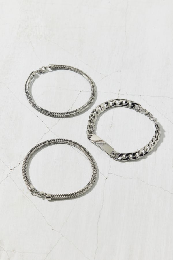 Slide View: 1: Essential Stainless Steel Chain Bracelet Set