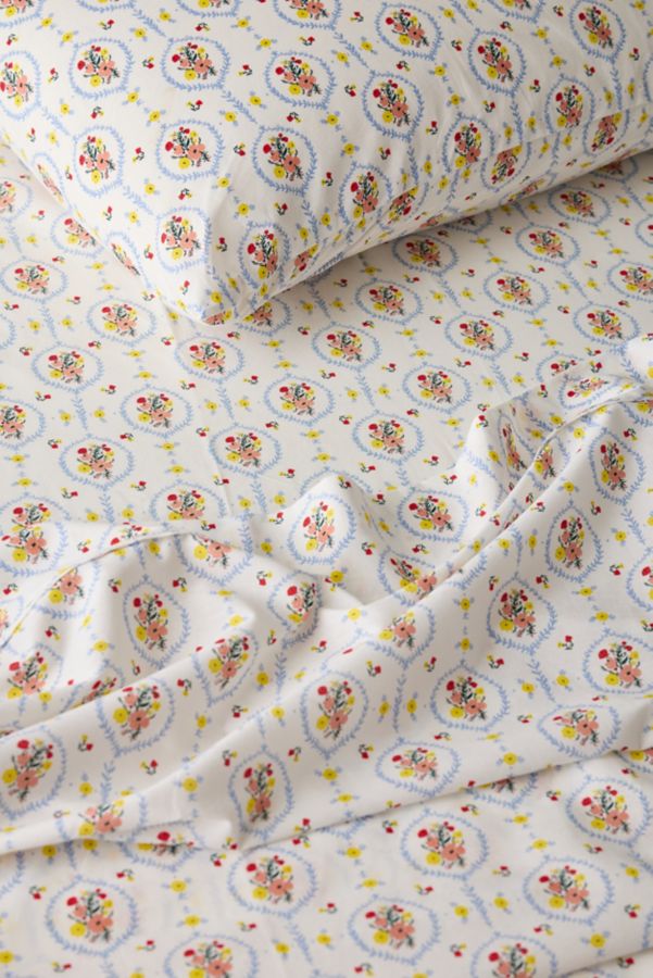 Slide View: 2: Sweet Posie Vignette Brushed Cotton Sheet Set