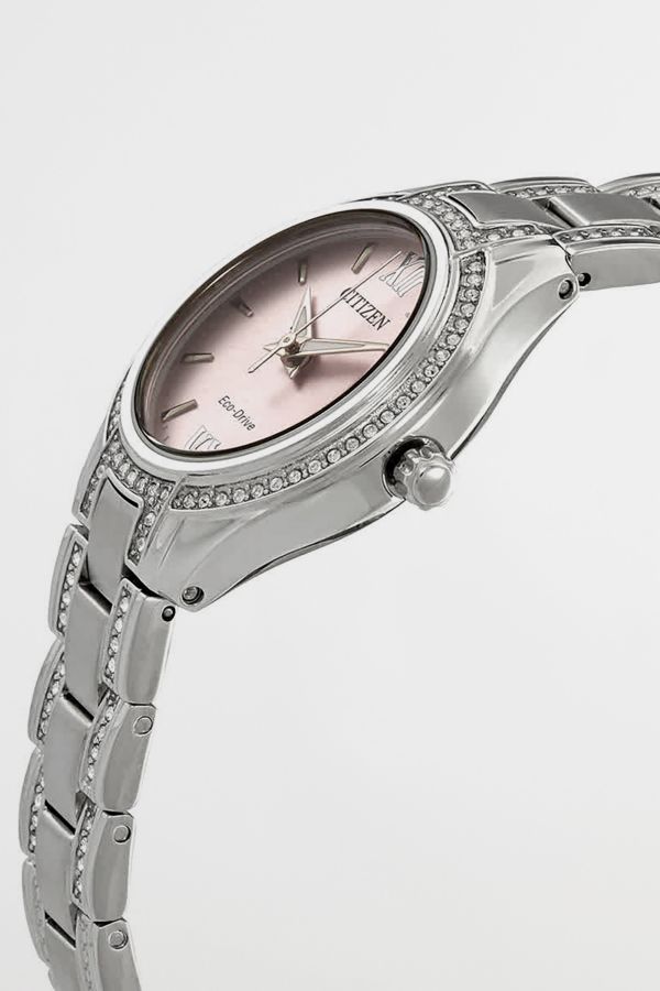 Slide View: 2: Citizen Crystal Pink Dial Watch