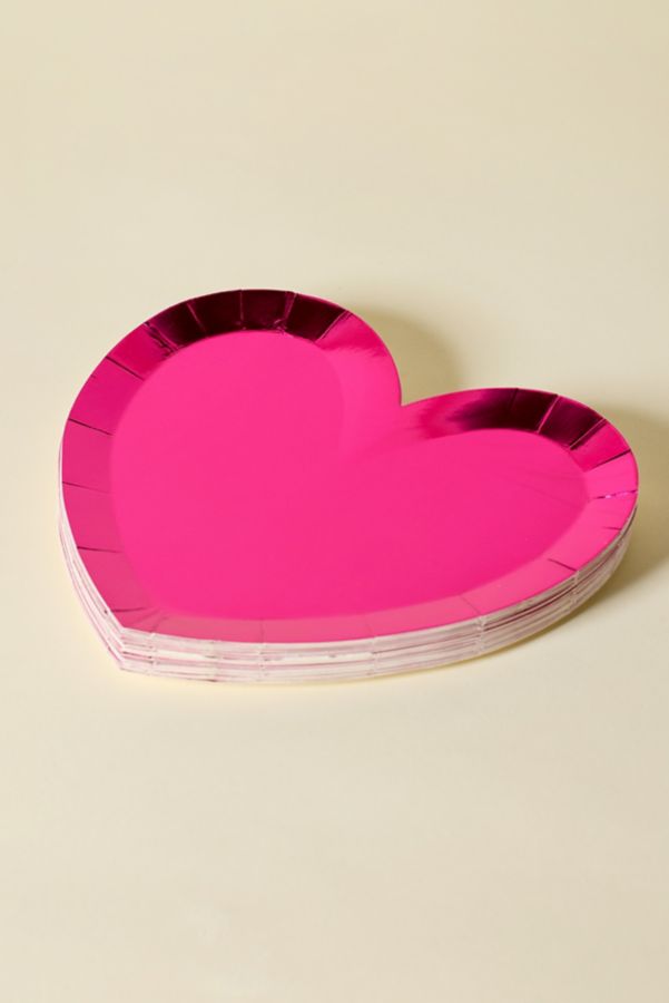 Slide View: 3: xo, Fetti Heart Shaped Disposable Plate Set