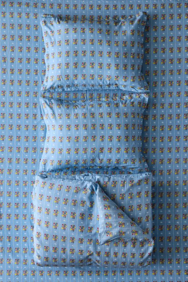 Slide View: 5: Alison Janssen For Society 6 Studio Bright Posies & Stripe Brushed Cotton Duvet Set