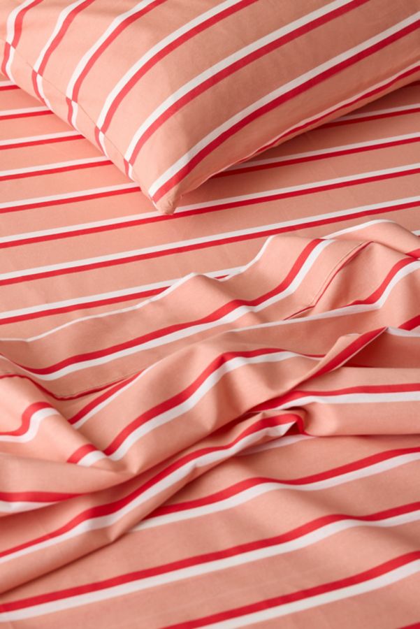 Slide View: 2: Society 6 Double Stripe Brushed Cotton Sheet Set