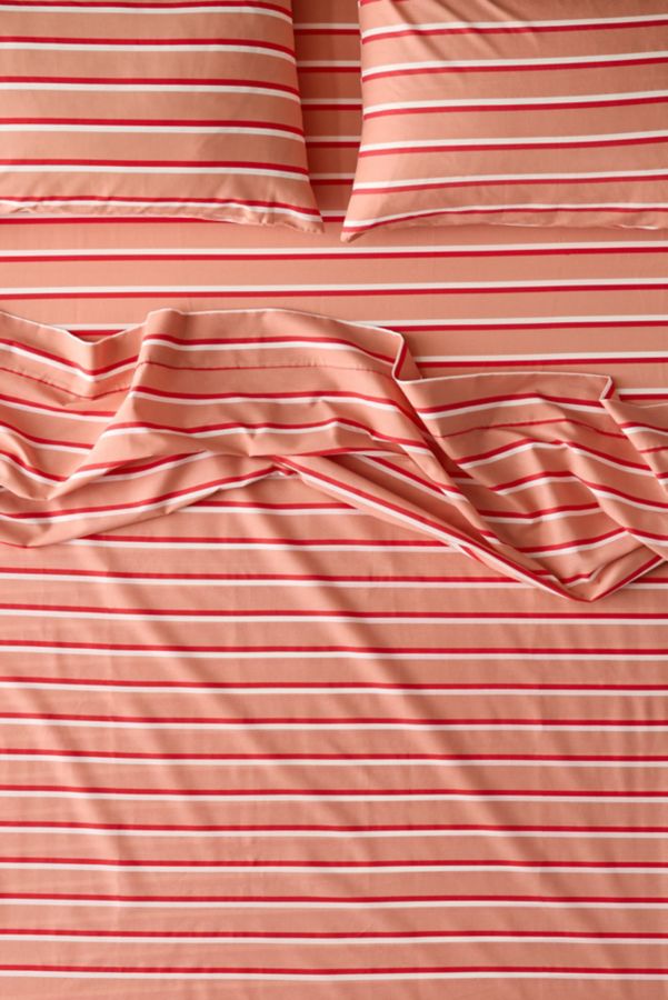 Slide View: 1: Society 6 Double Stripe Brushed Cotton Sheet Set