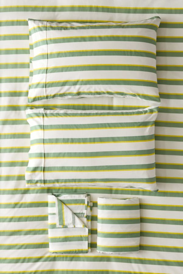 Slide View: 3: Society 6 Off-Set Stripe Brushed Cotton Sheet Set