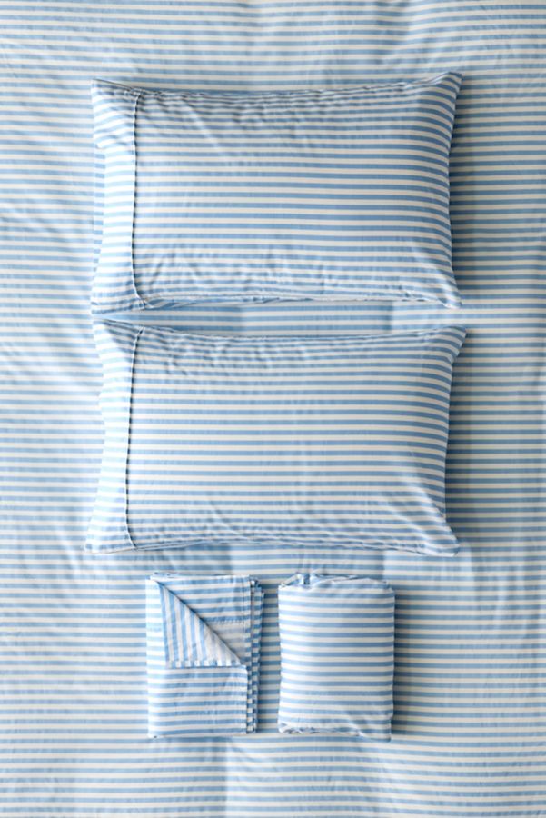 Slide View: 3: Society 6 Simple Stripe Brushed Cotton Sheet Set