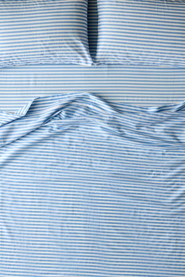 Slide View: 1: Society 6 Simple Stripe Brushed Cotton Sheet Set