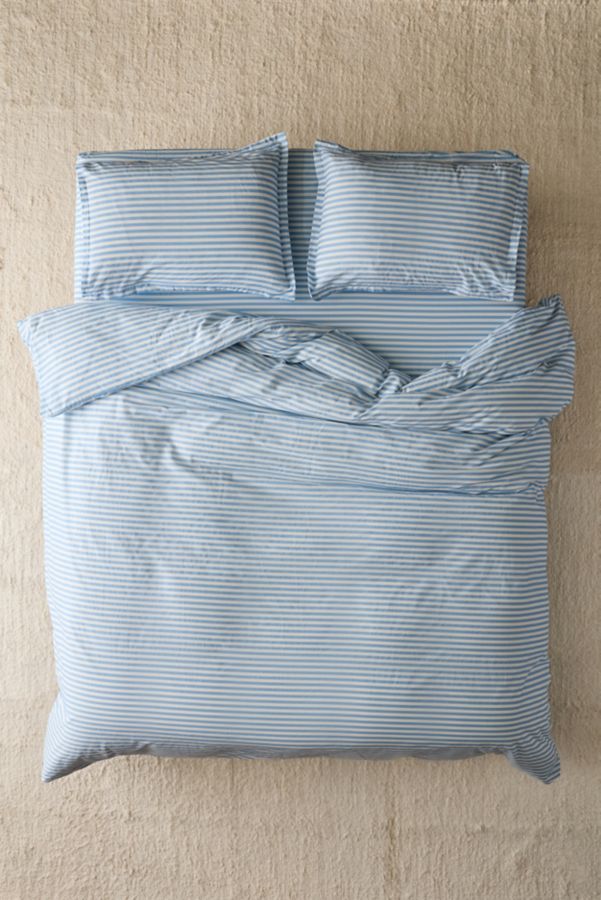 Slide View: 2: Society 6 Simple Stripe Brushed Cotton Duvet Set