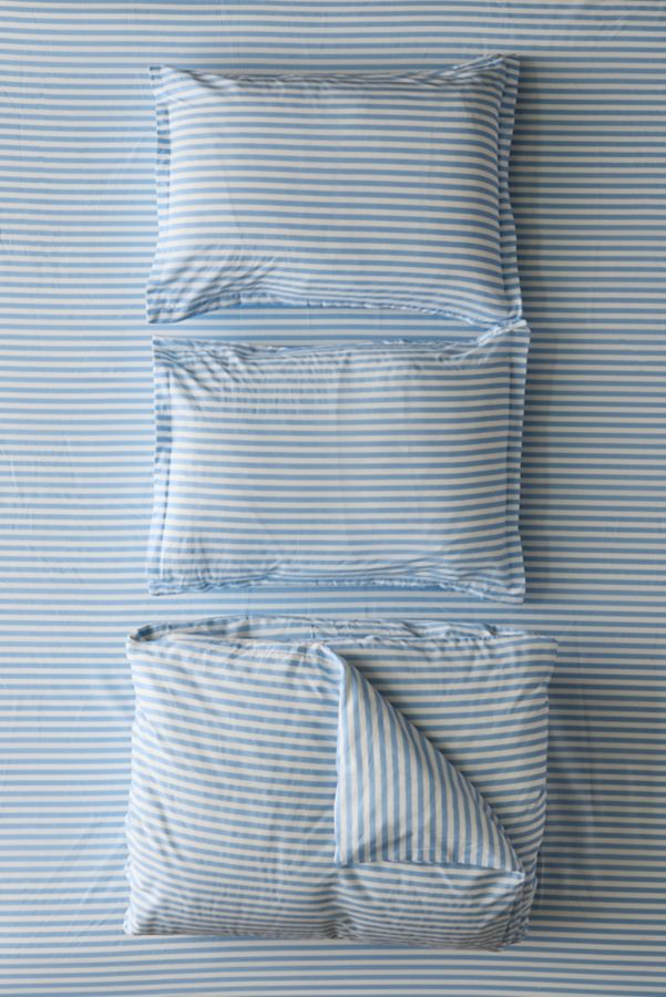 Slide View: 5: Society 6 Simple Stripe Brushed Cotton Duvet Set