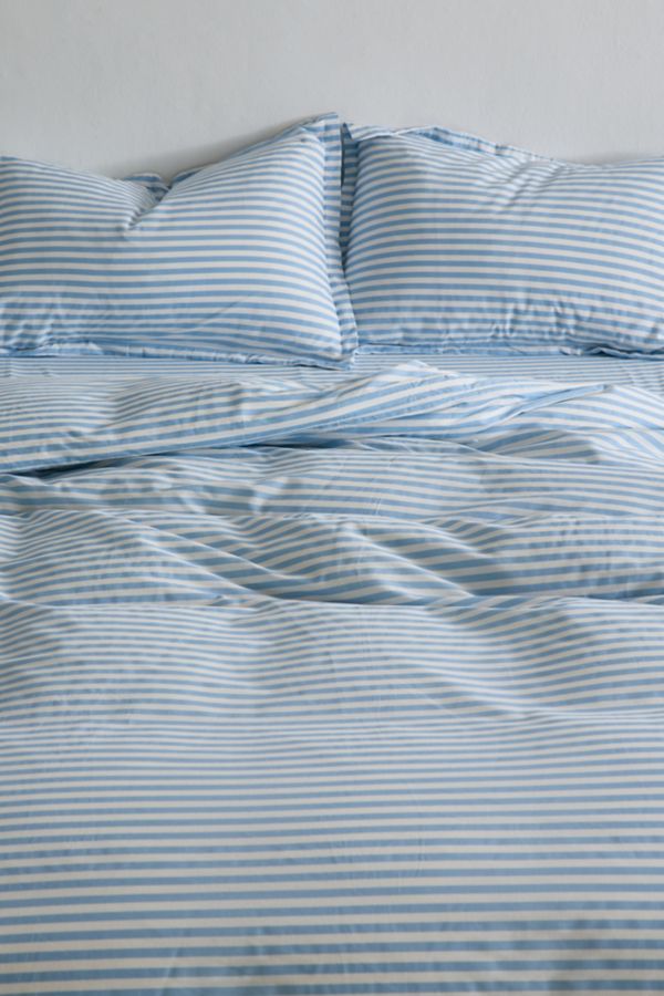 Slide View: 1: Society 6 Simple Stripe Brushed Cotton Duvet Set