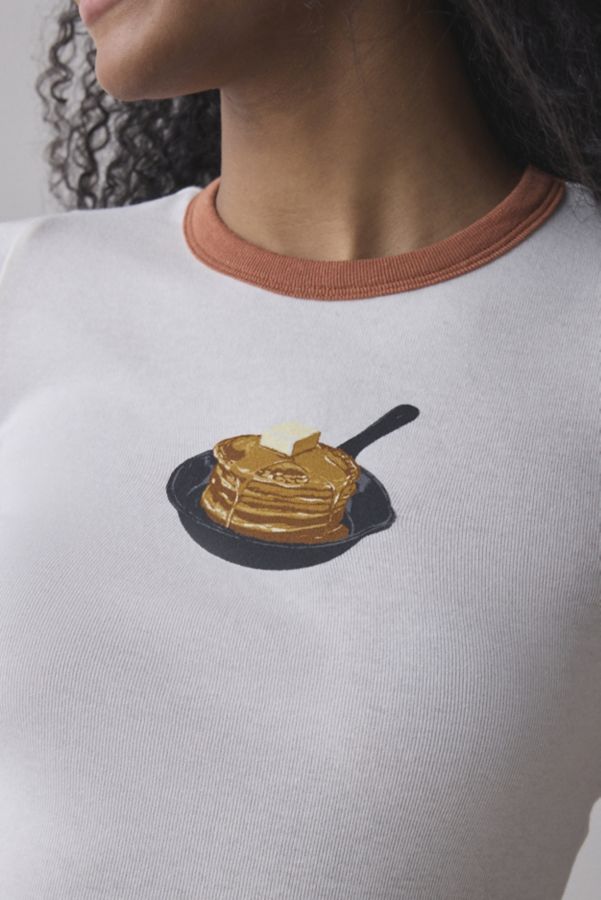 Slide View: 2: Kimchi Blue Too Perfect Pancakes Graphic Ringer Baby Tee