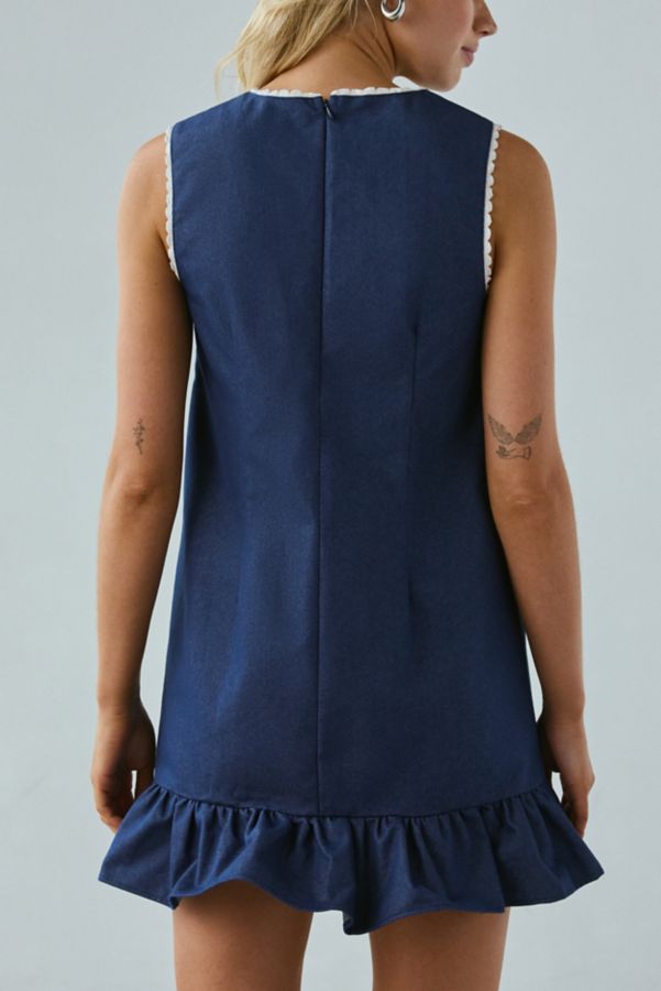 Slide View: 4: Birds Of A Feather Heart To Heart Denim Shift Mini Dress