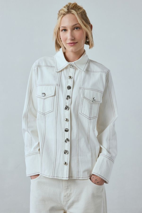 Slide View: 1: Ghospell Meredith Cotton Button-Down Shirt