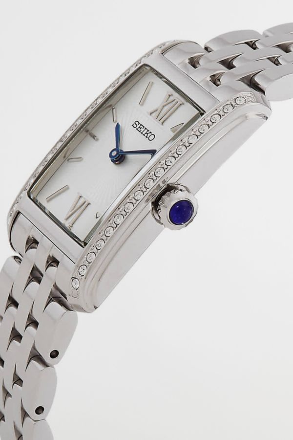 Slide View: 2: Seiko Classic Quartz Crystal Silver Dial Watch