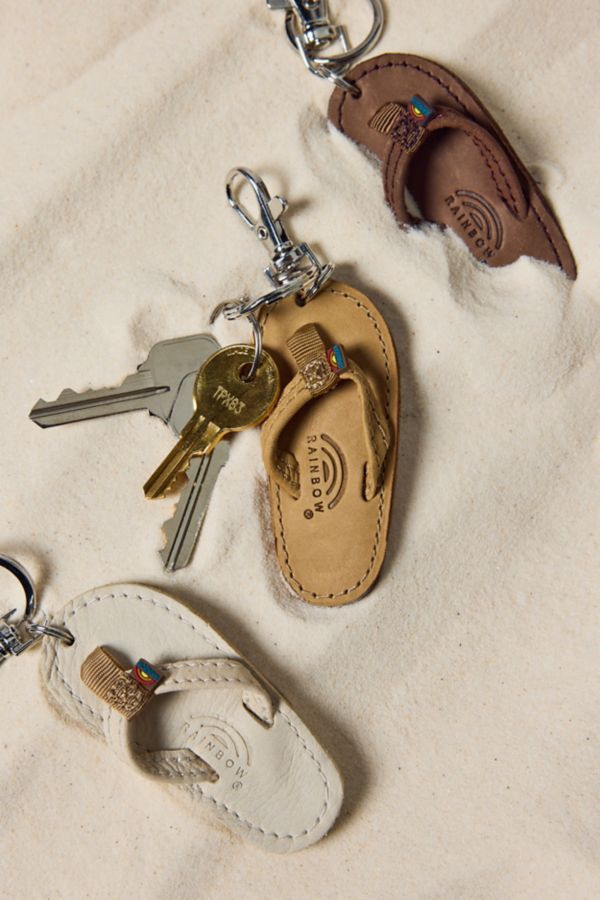 Slide View: 1: Rainbow Premier Leather Sandal Keychain