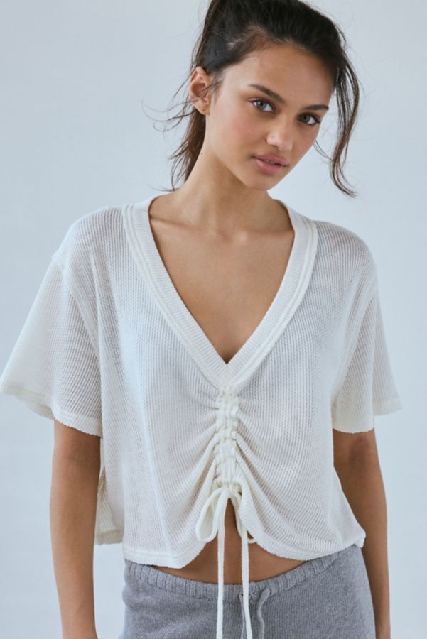 Slide View: 2: Out From Under Willa Cinched Tie-Front Slouchy Tee