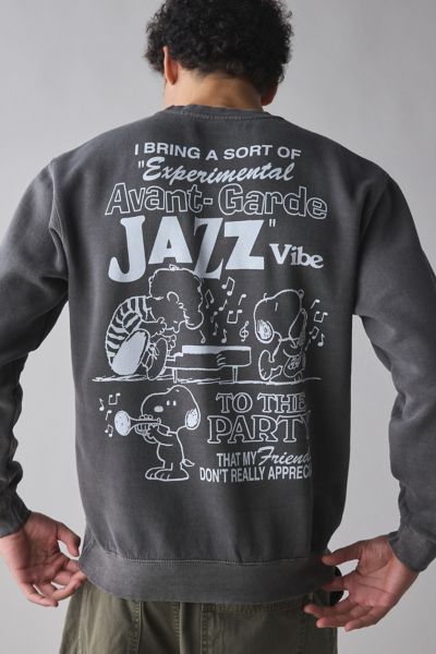 Peanuts Snoopy Jazz Vibe Graphic Crew Neck Sweatshirt